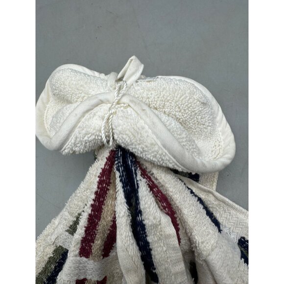 Christmas handmade Angel made out of towels white green striped 12" READ - Picture 6 of 7